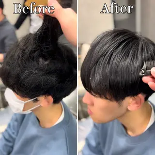 ショート カラー パーマ メンズ 🔮メンズ縮毛矯正 毛流れパーマ💎竹永のヘアスタイル