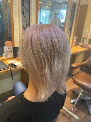 ミディアム カラー パーマ ヘアアレンジ メンズ キッズ ネイル マツエク・マツパ emu所属・🌈髪質改善・美髪矯 正・平野瀬乃🌈のヘアスタイル