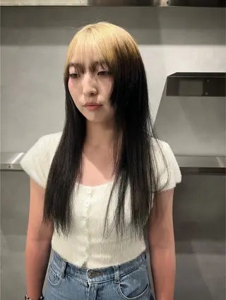 セミロング デザイン🥇複雑履歴 ハイトーン特化のヘアスタイル