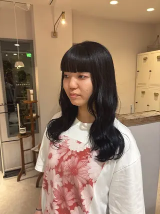 ロング カラー パーマ 🎀調布仙川透明感オ リーブカラー干莉🎀のヘアスタイル