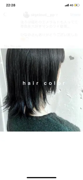 ミディアム カラー 梅田ハイトーン チダ ヒナノのヘアスタイル