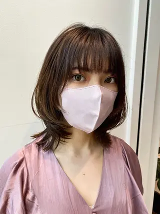 ミディアム 銀座/韓国レイヤー/ 艶カラー🍓原田侑依のヘアスタイル