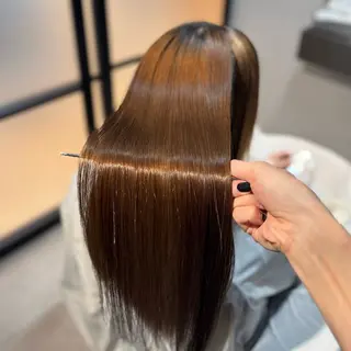 ロング パーマ ブリーチなしカラー I 髪質改善Ⅰたつやのヘアスタイル