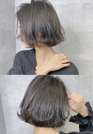 セミロング カラー _WHITE 高槻のヘアスタイル