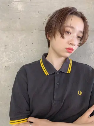 ショート カラー ボブパーマコテ巻き風 パーマNo1深江秀平のヘアスタイル