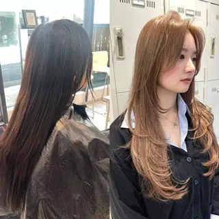 カラー TENSHO レイヤー/ハイトーンのヘアスタイル