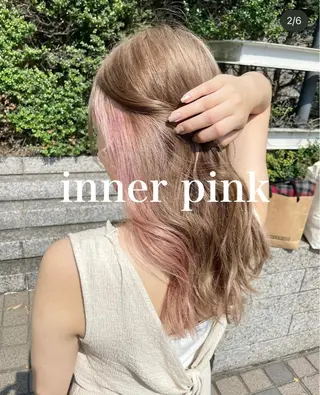 セミロング カラー matiz マティス　表参道所属・💜アンブレラカラー 髪質改善　丸尾】のヘアスタイル