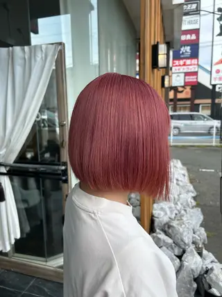 ミディアム カラー 酸性ストレート/ ボブ/暖色/リコのヘアスタイル