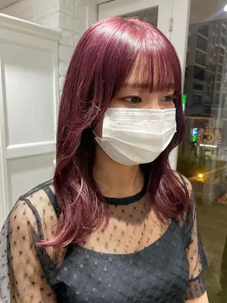 セミロング カラー ヘアアレンジ 酸性縮毛矯正 梅田茶屋町 Juriのヘアスタイル