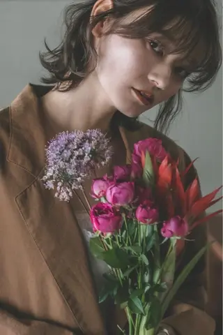 ミディアム カラー 永田 崇のヘアスタイル