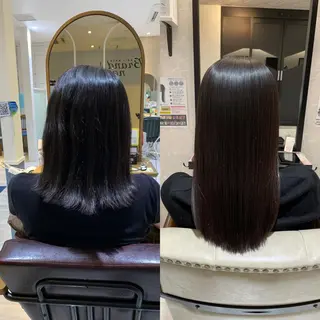 セミロング パーマ 小島嵩人 縮毛矯正 髪質改善のヘアスタイル