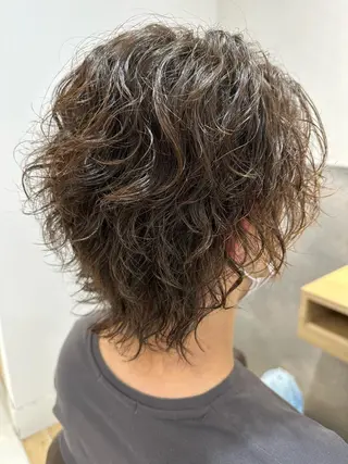 セミロング パーマ メンズ 💈メンズ特化 美容師サキ💈のヘアスタイル