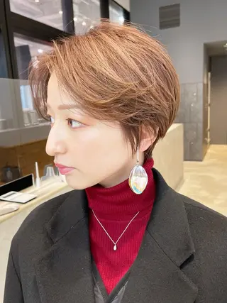 ショート カラー パーマ ヘアアレンジ ITbyALBUM 下北沢店のヘアスタイル