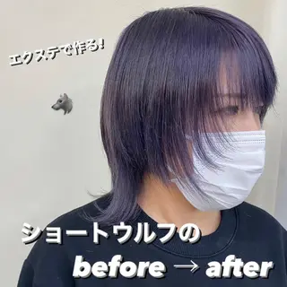 セミロング カラー エクステ ハイトーン 💭黒崎ハルカのヘアスタイル
