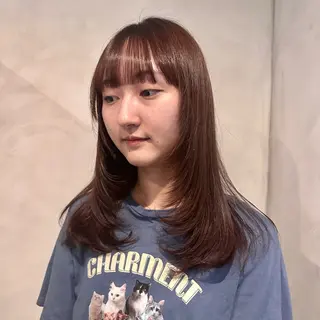 セミロング カラー Aust hair Stella新宿所属・Yuki☺︎パーマ レイヤーカットのヘアスタイル