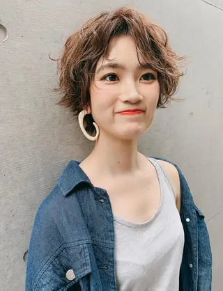 ショート カラー パーマ ヘアアレンジ 韓国ヘア/髪質改善 /Harunaのヘアスタイル
