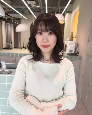 セミロング カラー 広島/ヘアセット /ベージュ/わかなのヘアスタイル