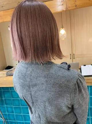 ミディアム カラー パーマ美容師 hanaのヘアスタイル