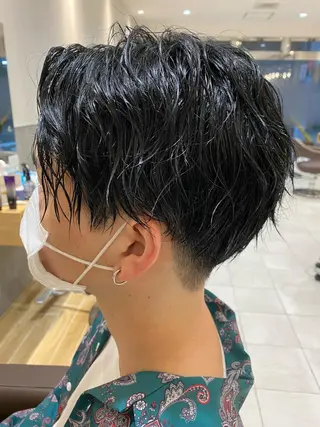 ミディアム パーマ メンズ 💈メンズ特化 美容師サキ💈のヘアスタイル