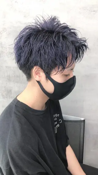 ショート メンズ 静岡/草薙パーマ メンズバレイヤージュのヘアスタイル