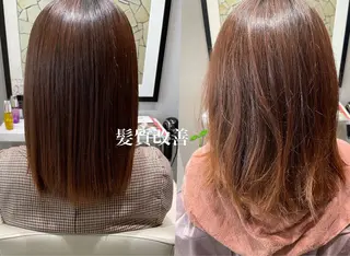 ロング パーマ k-twoたき✨艶感 カラー／美髪矯正のヘアスタイル