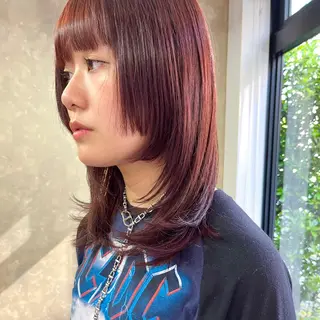 ミディアム カラー 有田裕真 【ブリーチカラー】のヘアスタイル