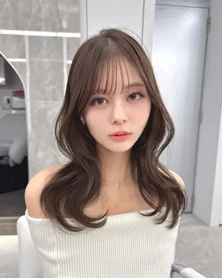 ロング 韓国顔まわり/前髪 /レイヤー/いつきのヘアスタイル