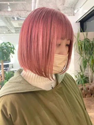 ショート カラー ヘアアレンジ 🧨ブリーチー×ボブ レイヤー💎じゅえるのヘアスタイル