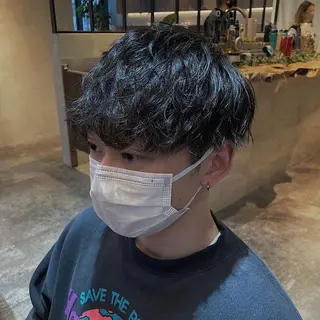 ショート パーマ メンズ fifth JINGUMAE所属・波巻きスパイラルパー マ/シャドウパーマ駿のヘアスタイル