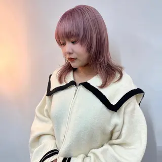 ミディアム カラー ハイトーン/心斎橋/ honomiのヘアスタイル