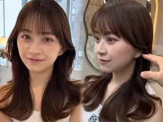 ロング カラー パーマ ヘアアレンジ メンズ キッズ 新宿/小顔レイヤー/ 顔まわり/西慶太朗のヘアスタイル