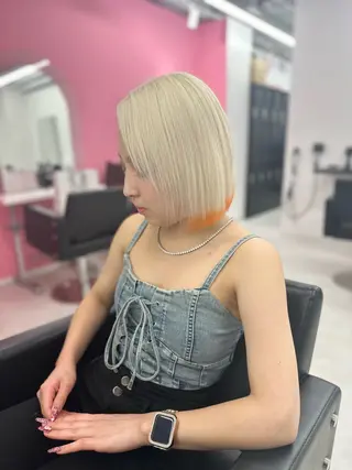 ミディアム カラー EGO所属・ブリーチカラー💖 rukaのヘアスタイル