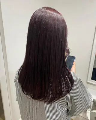 セミロング カラー 韓国×髪質改善カラー 💎hinaのヘアスタイル