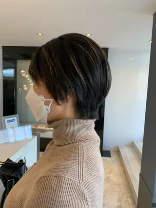 ショート 名竹聖治/透明感 カラー/縮毛矯正のヘアスタイル