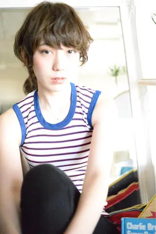 ショート ミディアム カラー パーマ ヘアアレンジ メンズハイトーン メンズバレイヤージュのヘアスタイル