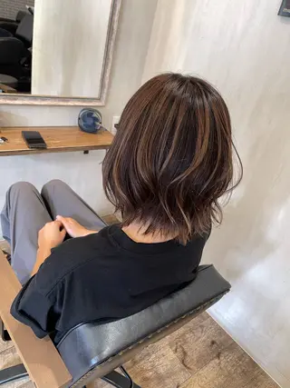 ミディアム カラー marou 新柏のヘアスタイル
