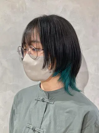 ミディアム カラー ✳️ウルフ/メンズ/ スパイラルパーマ✳️のヘアスタイル