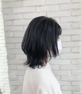 ミディアム カラー 伊 杏のヘアスタイル