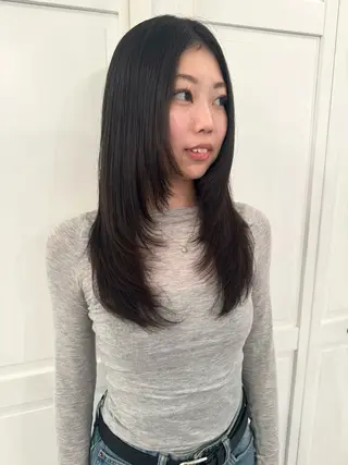 ロング カラー ブリーチカラー🎀 韓国風/寺門美優のヘアスタイル