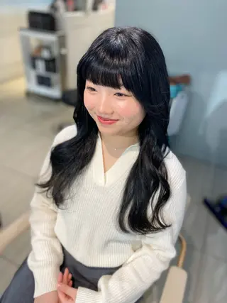 セミロング カラー ヘアアレンジ 韓国風レイヤーカット 💎髪質改善"yuiのヘアスタイル