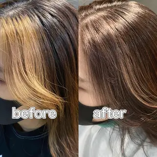 セミロング カラー メルクヘアー 中澤のヘアスタイル