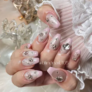 ネイル 23時まで❤︎韓国、 ワンホンネイルのネイルデザイン