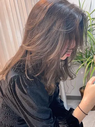 セミロング カラー neaf六本木所属・韓国風レイヤー ショート/犬塚 優介のヘアスタイル