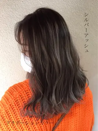 セミロング カラー 清水　ちひろ ✄トップスタイリストのヘアスタイル