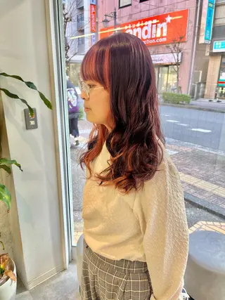 ロング カラー ヘアアレンジ 🍓艶髪/艶カラー ハイトーン/しんたにのヘアスタイル