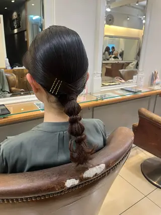 ミディアム ヘアアレンジ カラー/ブリーチ✨ セットモデル/コハルのヘアスタイル