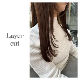 ロング レイヤーカット・ 縮毛矯正 星野のヘアスタイル