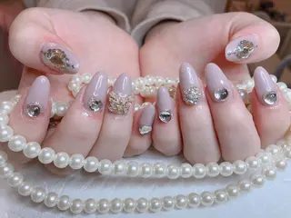 セミロング ネイル 長さ出し専門 nynaのネイルデザイン