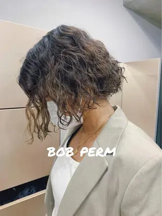 パーマ ボブパーマコテ巻き風 パーマNo1深江秀平のヘアスタイル