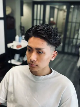 ミディアム パーマ メンズ メンズカット/ 雄大のヘアスタイル